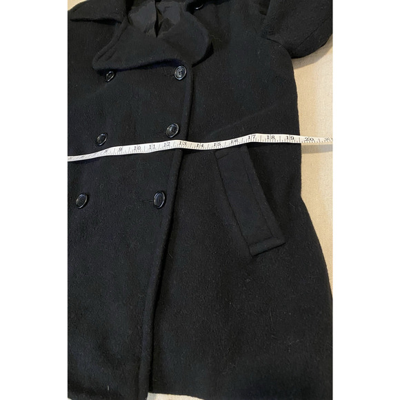 Vtg Larry Levine Petites Peacoat Womens Size 6P Black DoubleBreasted Wool Jacket - Picture 11 of 14